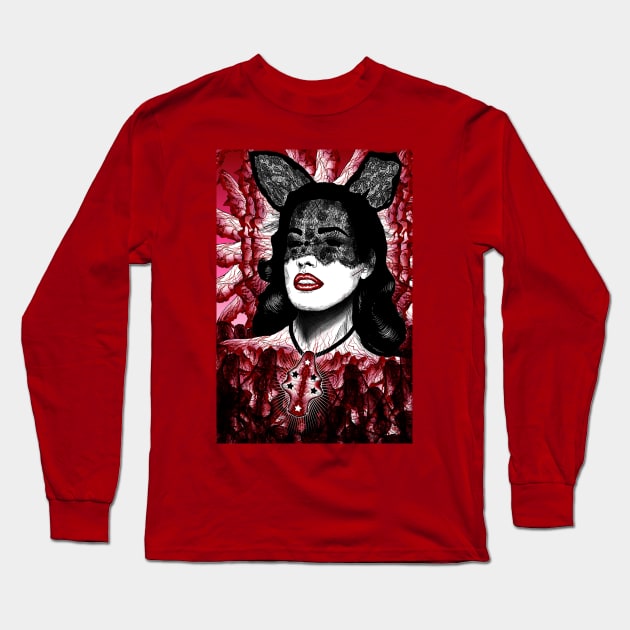 Black Dahlia Long Sleeve T-Shirt by VeronicaLux